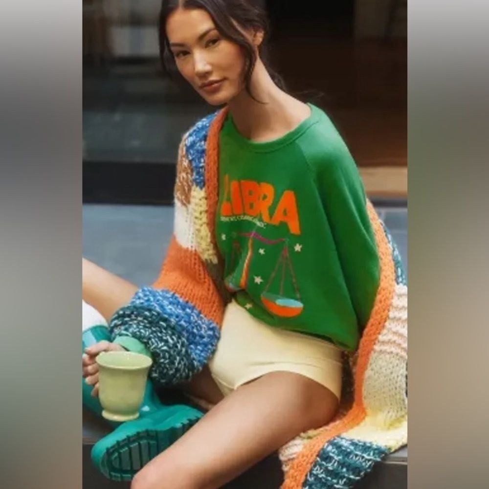 Anthropologies Libra Midnight Rider The Carolita Zodiac Sweatshirt Size XXS